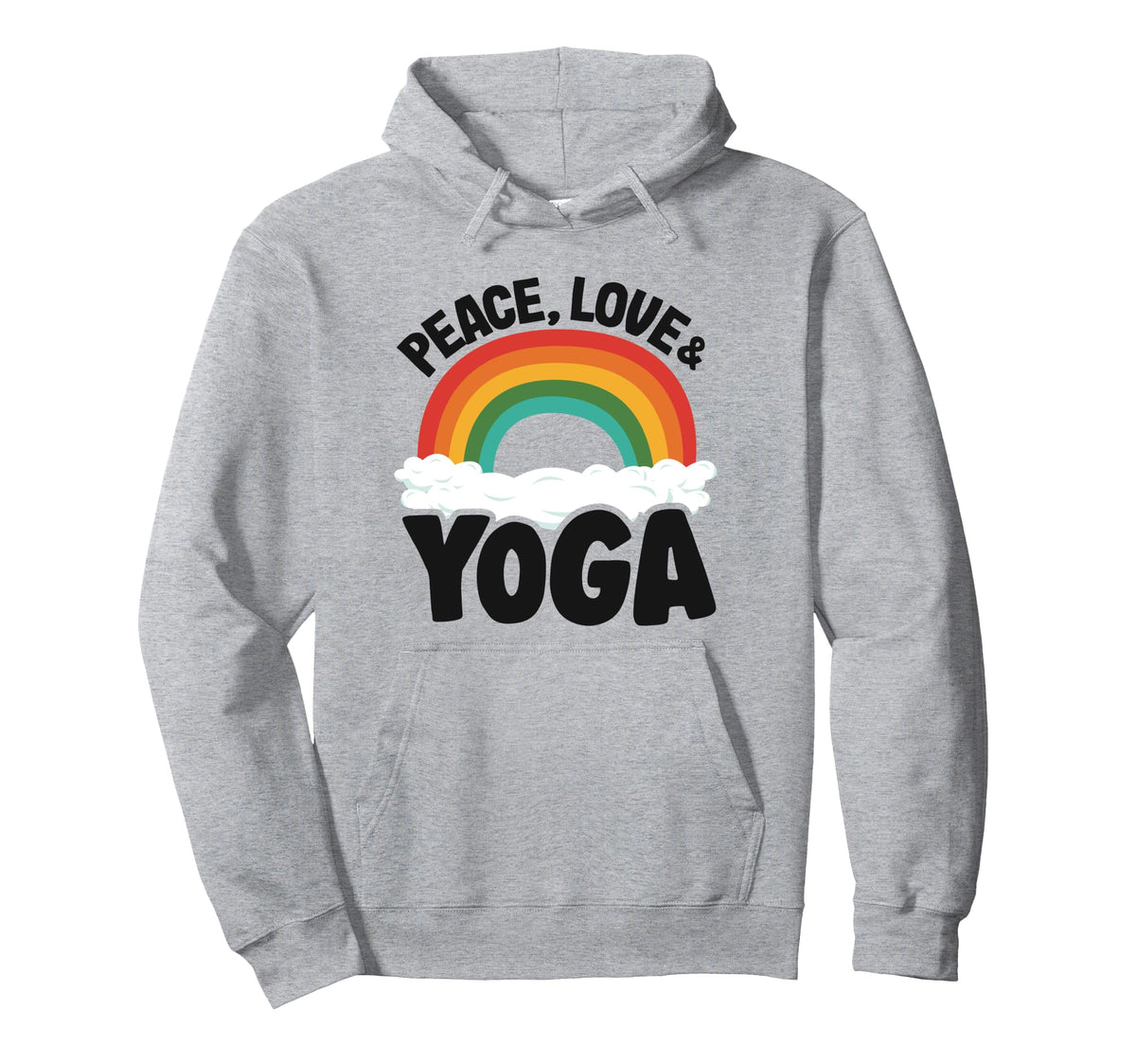 Peace Love Yoga Rainbow Hippie Yoga Hoodie - Graphic Print Unisex