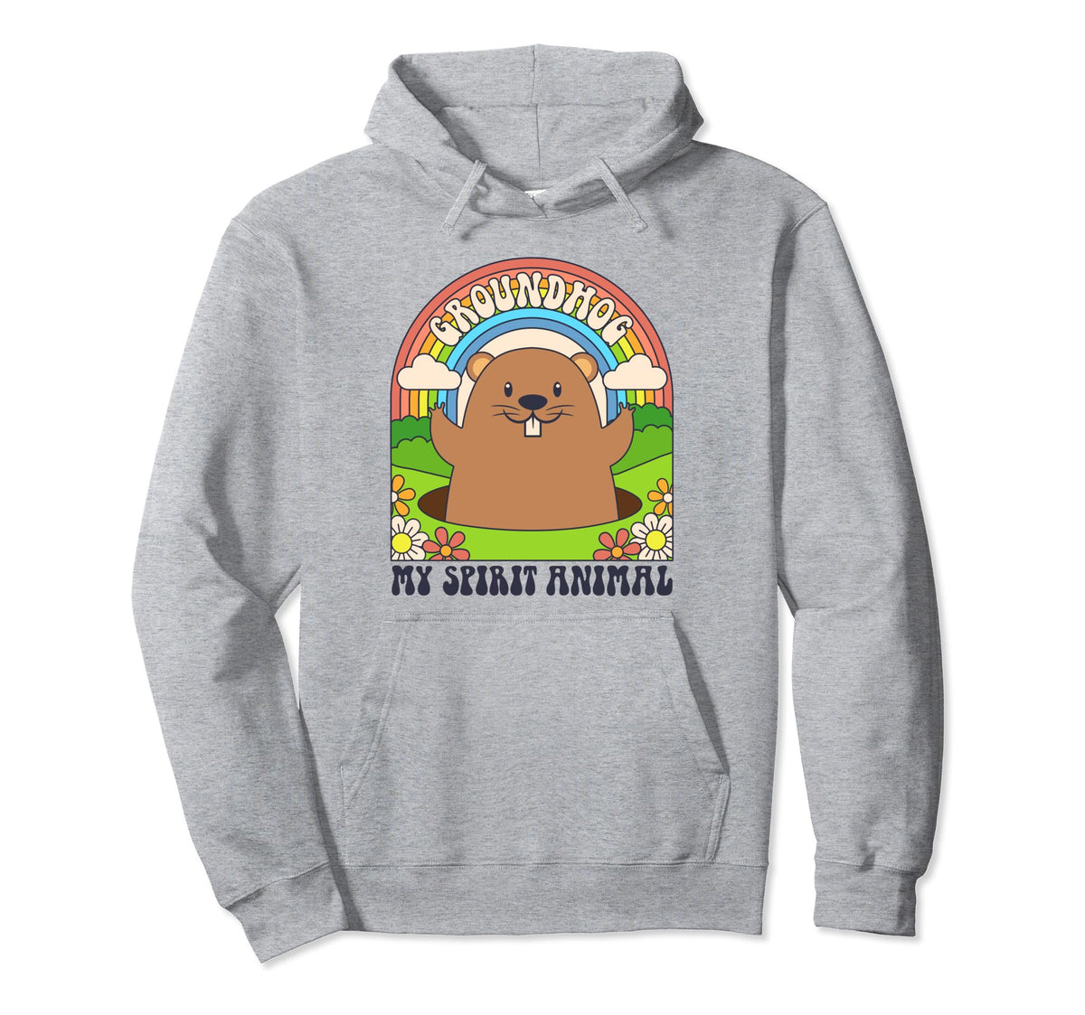 Groundhog Is My Spirit Animal Funny Hoodie - Unique Graphic Men Women