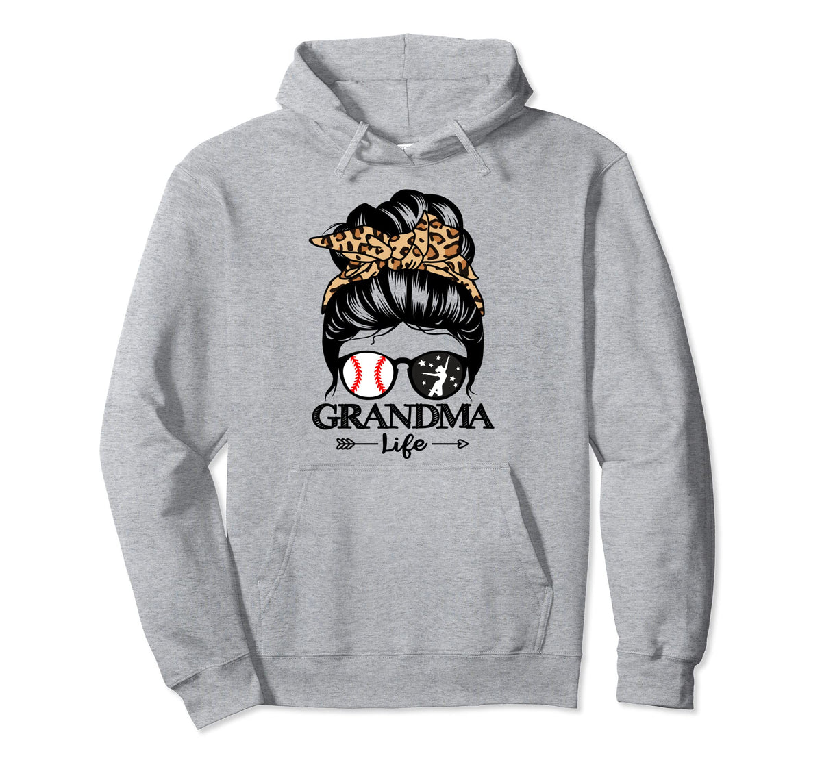 Grandma Life Messy Bun Hair Funny Hoodie - Novelty Apparel Men Women