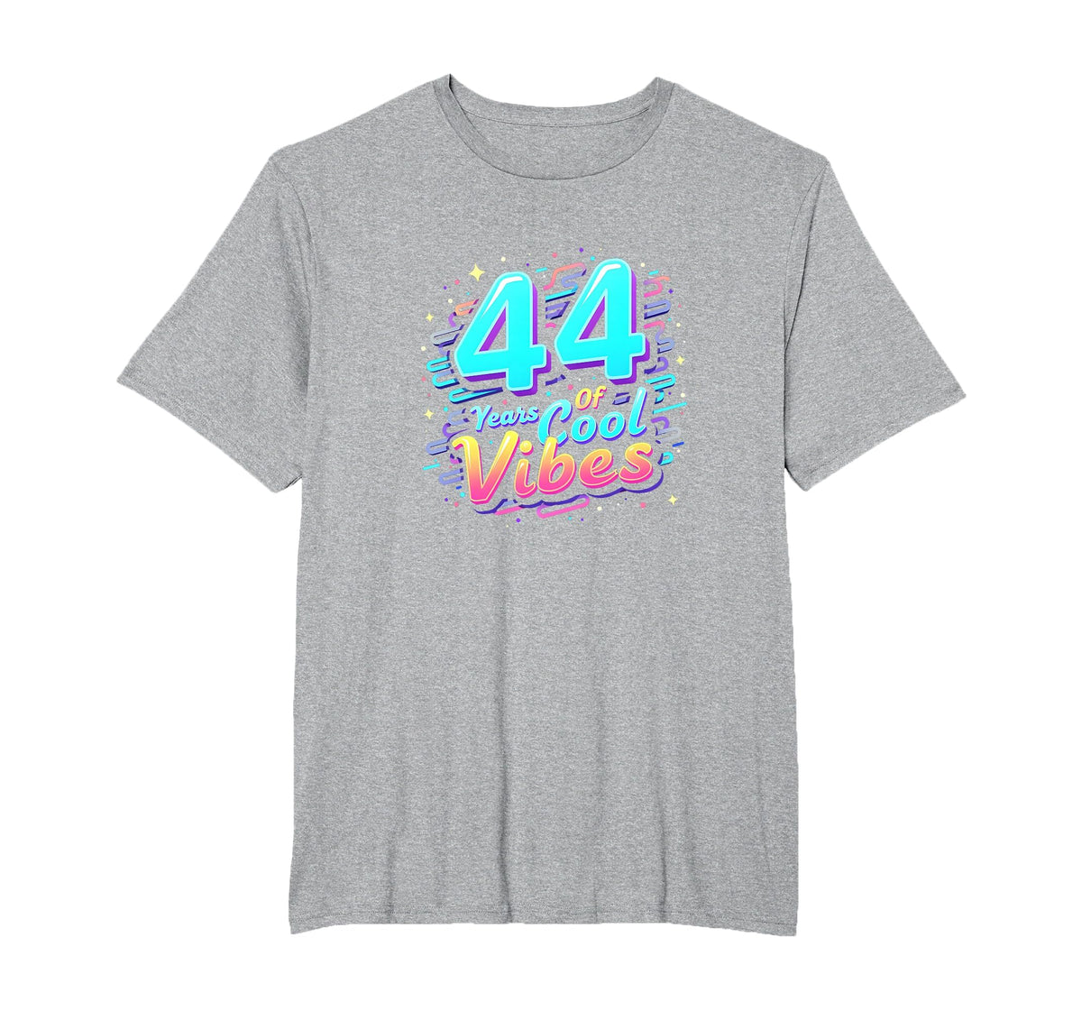 44 Years Vibes Birthday Gift Mens Big T-Shirt - Custom Art Print Men Women