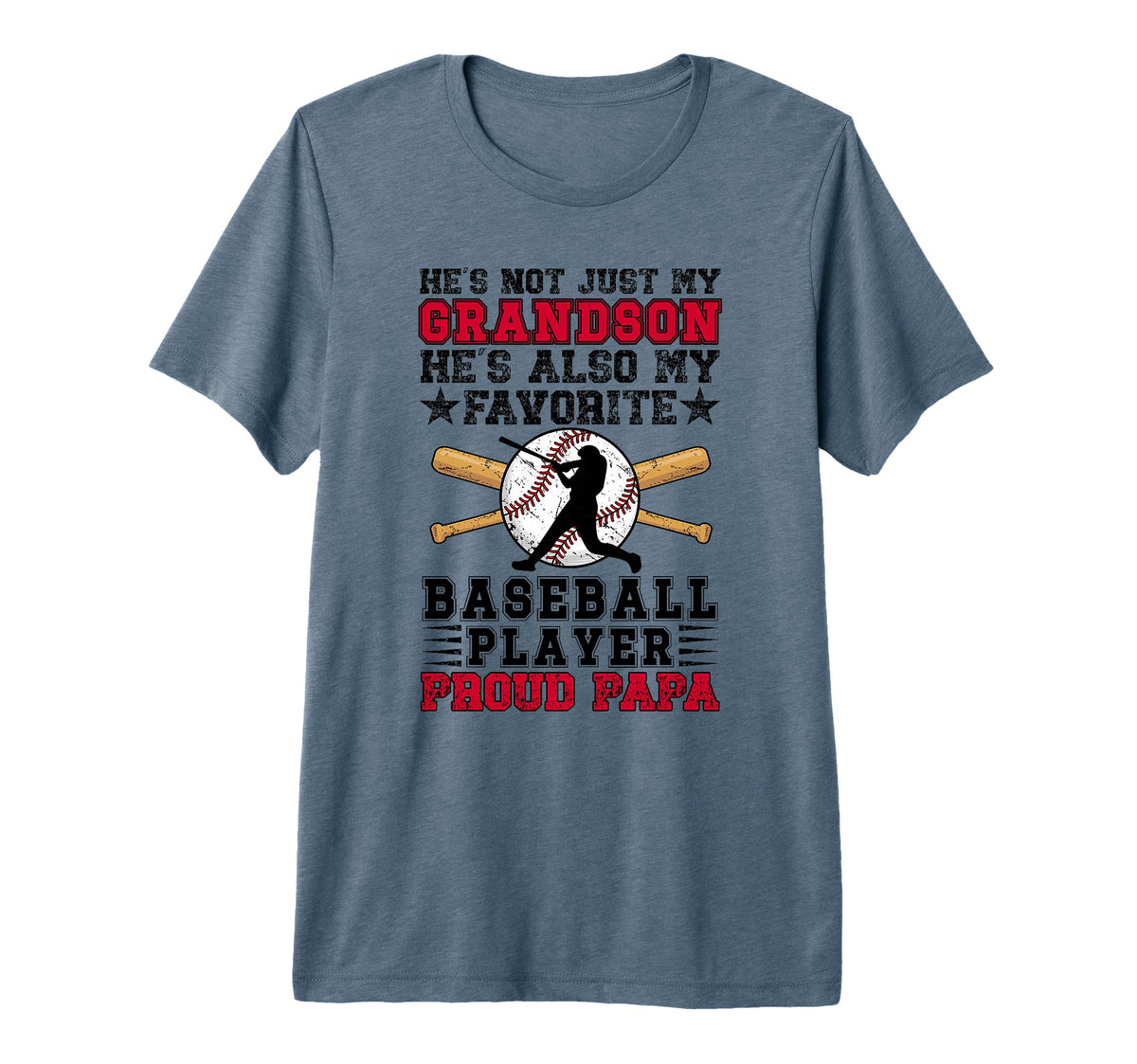 Mens Proud Papa Baseball Papa T-Shirt - Casual Everyday Wear for Adults