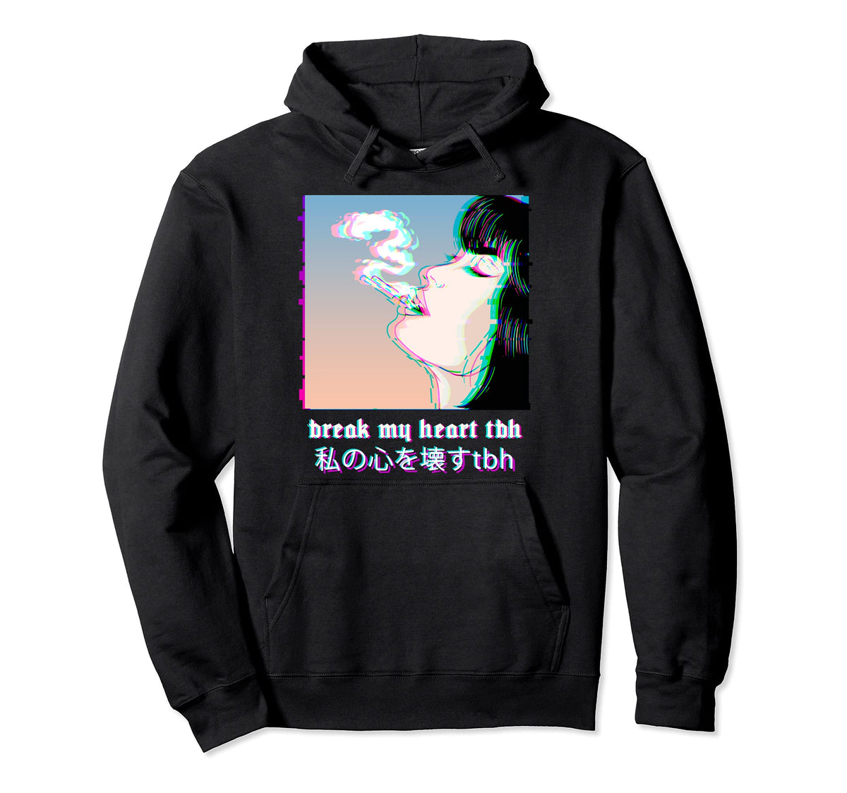 Break My Heart Tbh Vaporwave Hoodie - Casual Everyday Wear Unisex