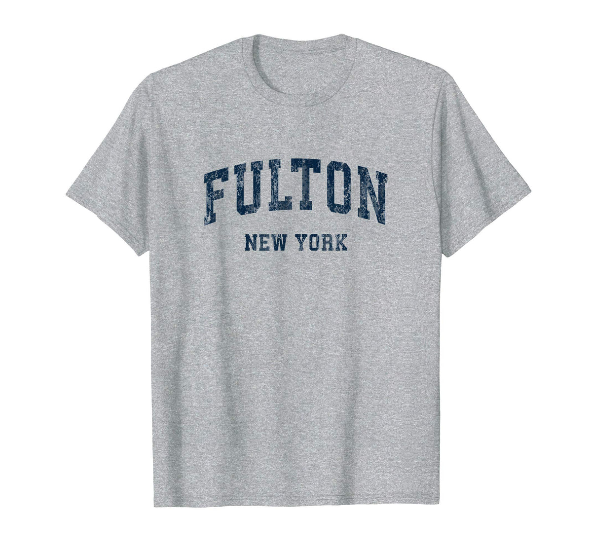 Fulton New York Ny Varsity Sports Navy T-Shirt - Graphic Print Men Women