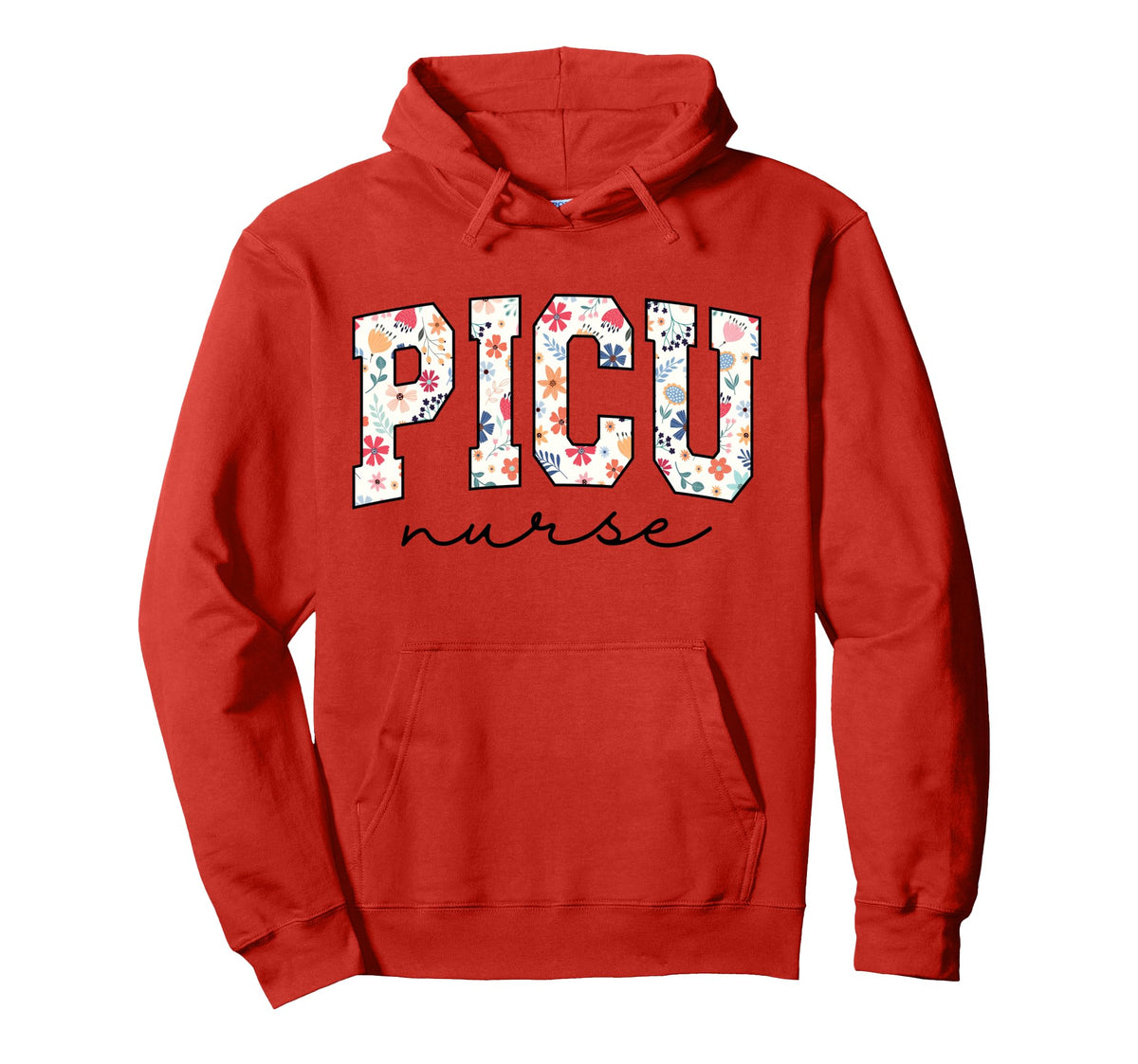 Floral Picu Nurse Flower Pediatric Hoodie - Aesthetic Graphic for Adults