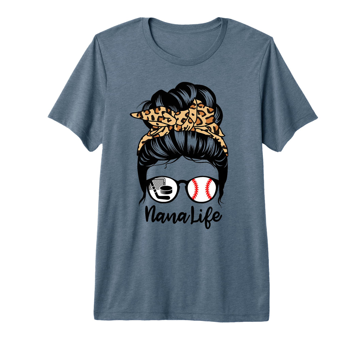 Nana Life Messy Bun Hair Funny T-Shirt - Aesthetic Graphic Men Women