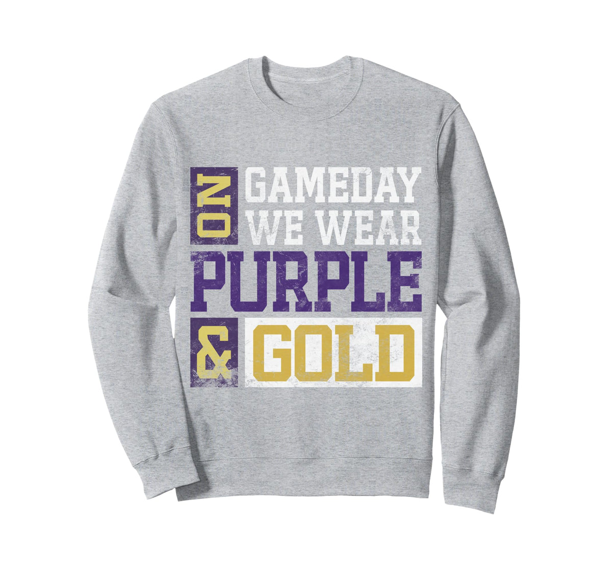 Gameday We Wear Purple And Gold Sweatshirt - Minimalist Print Men Women