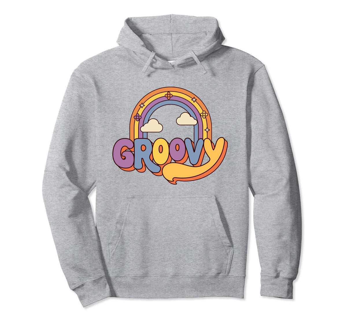 Groovy Hippie Rainbow 60S 70S Flower Hoodie - Casual Everyday Wear Unisex