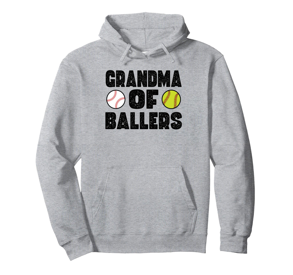 Grandma Ballers Softball Baseball Hoodie - Casual Everyday Wear for Adults