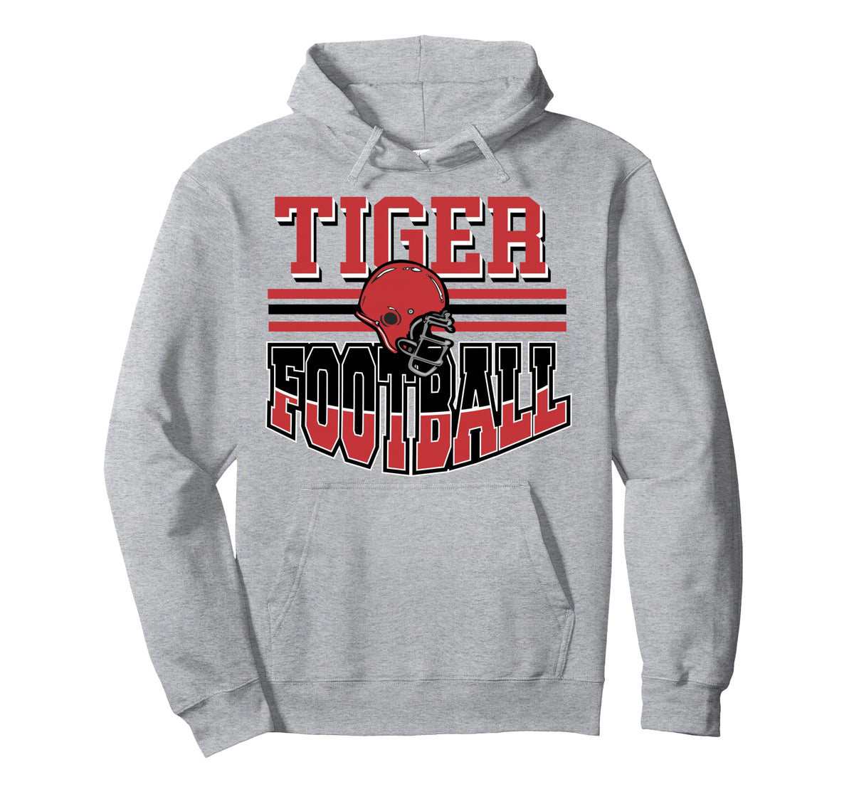 Tiger Football Mom Red Game Day Tiger Hoodie - Aesthetic Graphic Unisex