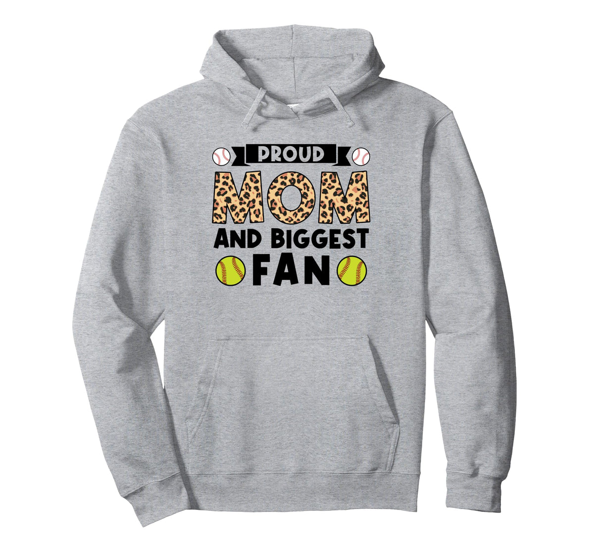 Proud Mom And Biggest Fan Softball Hoodie - Casual Everyday Wear Unisex