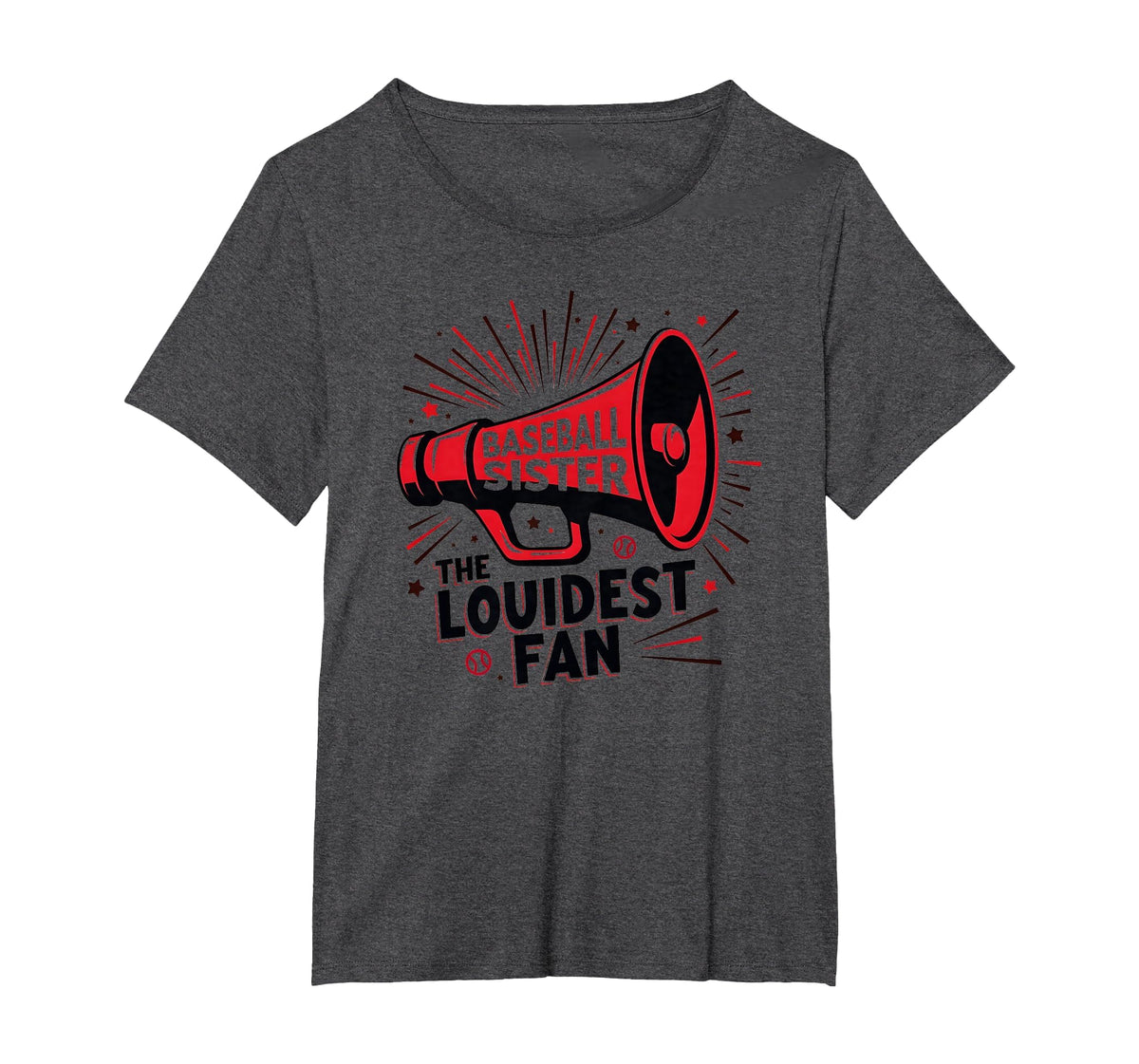 Baseball Sister Loudest Fan T-Shirt - Casual Everyday Wear for Adults