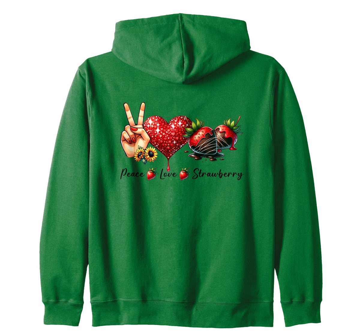 Peace Love Strawberry Festival Hippie T-Shirt - Unique Graphic for Adults
