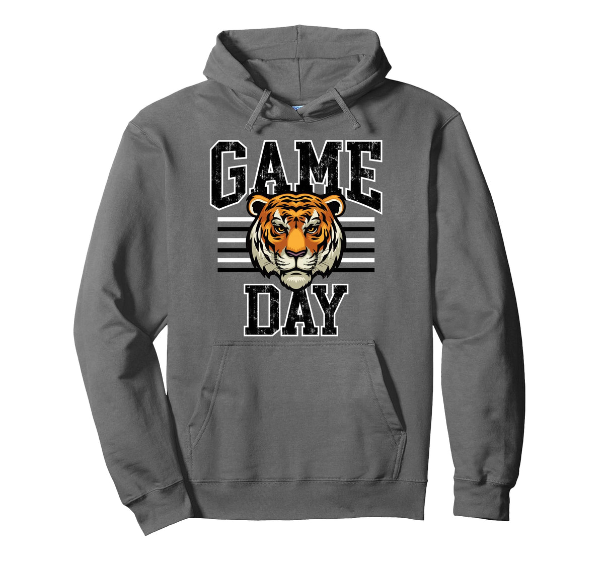 Game Day Tigers Mascot School Spirit Hoodie - Graphic Print Men Women