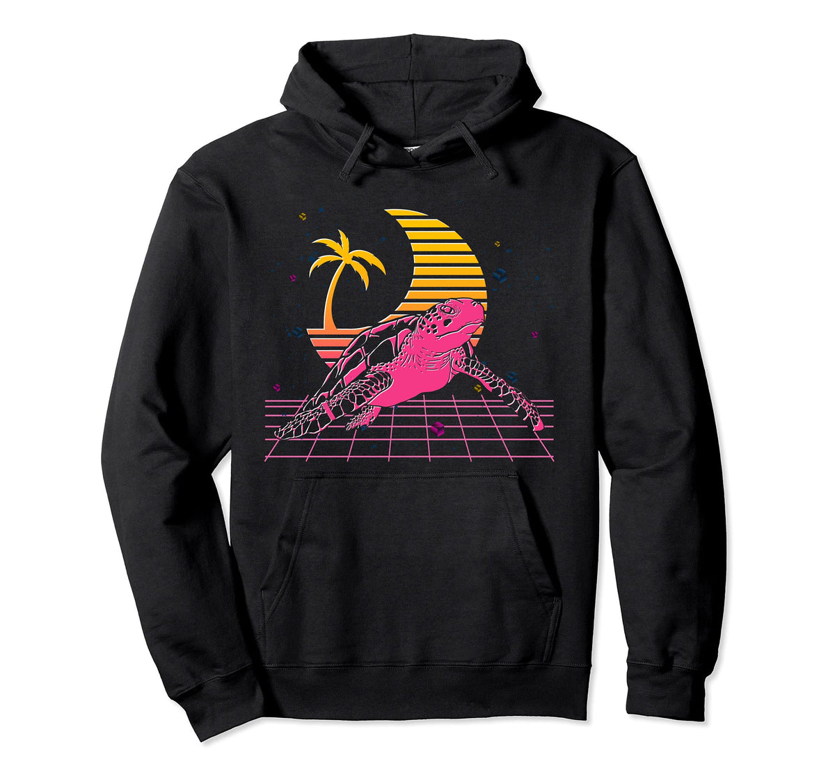 Ocean Animal Palm Trees Crescent Moon Hoodie - Streetwear Style for Adults