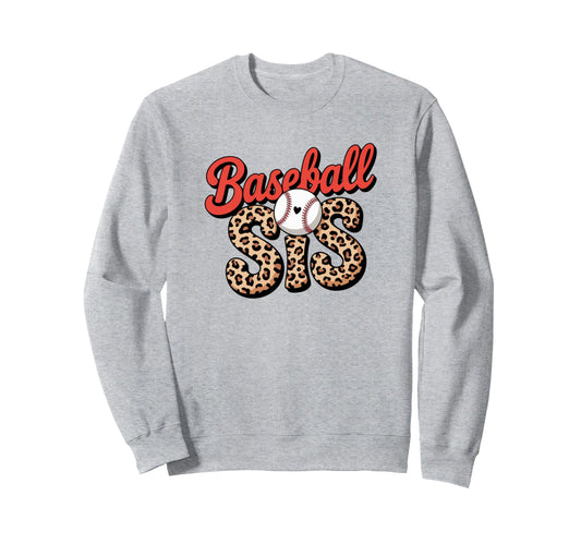 Baseball Sis Sport Lover Leopard Sweatshirt - Fun Novelty Design Men Women
