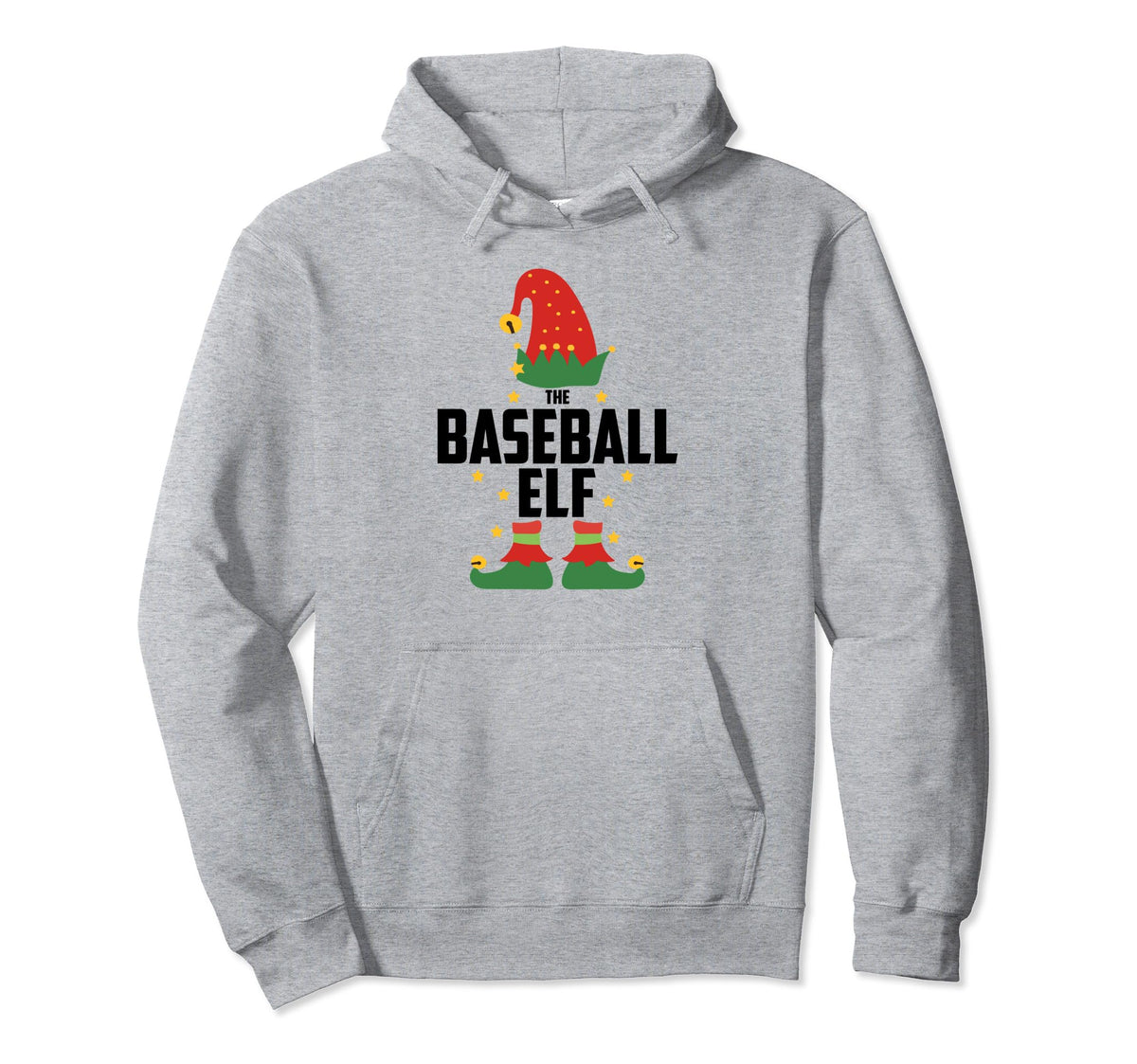 Baseball Elf Family Matching Pajamas Party Hoodie - Minimalist Print Unisex