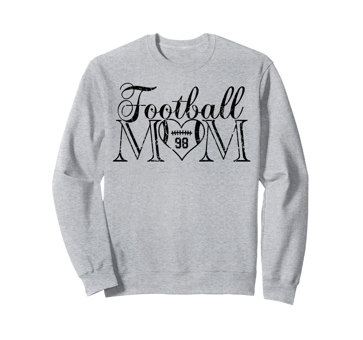 Football Mom Black Number 98 Sweatshirt - Casual Everyday Wear Men Women