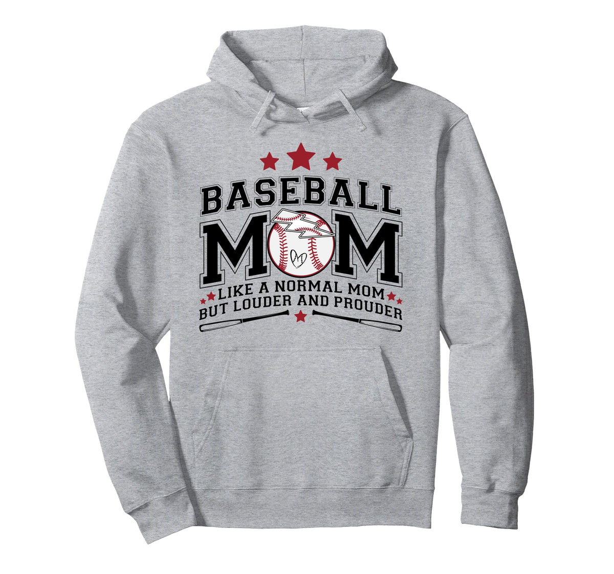 Baseball Mom Louder Prouder Funny Hoodie - Streetwear Style for Adults