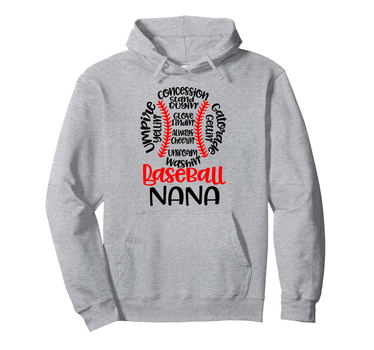 Baseball Nana Funny T Ball Game Hoodie - Minimalist Print Men Women