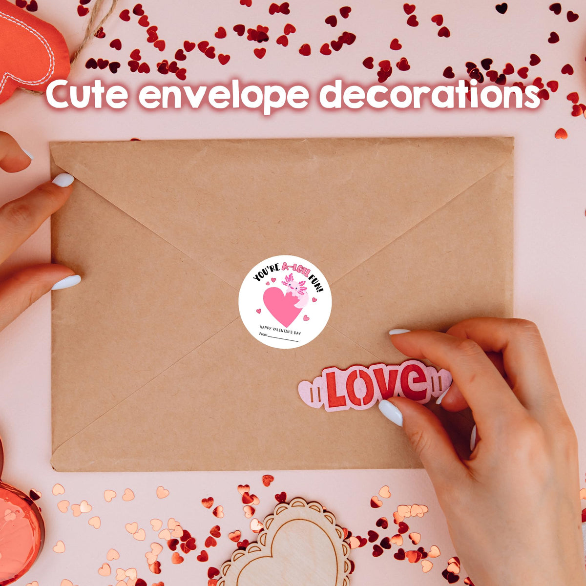 Valentine's Day Labels-You are A-Lotl Fun-20 Circles & 20 Rectangles Self-Adhesive Paper Stickers for Valentines Gifts Envelope Sealing Snack Stickers, Valentine's Day Supplies-04