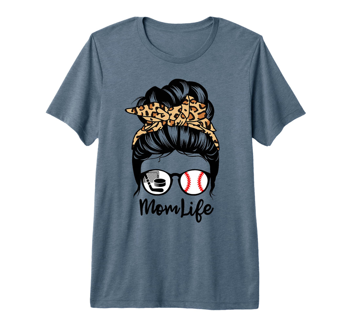 Mom Life Messy Bun Hair Funny T-Shirt - Aesthetic Graphic for Adults