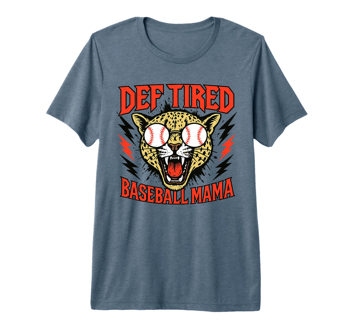 Def Tired Baseball Mama Funny Sports T-Shirt - Novelty Apparel Men Women