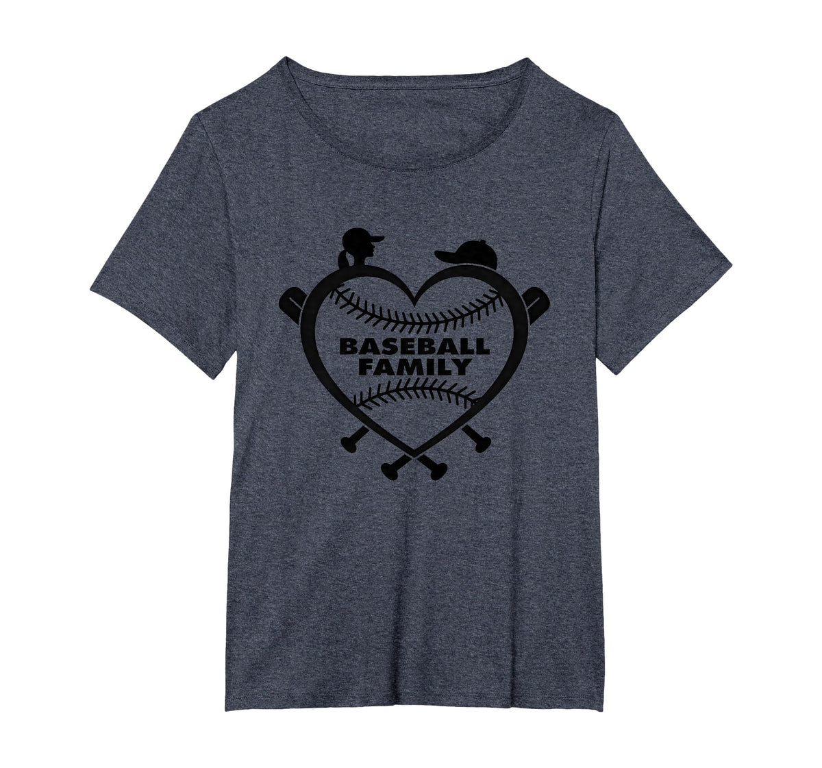 Baseball Family Sister Heart Love T-Shirt - Fun Novelty Design Men Women