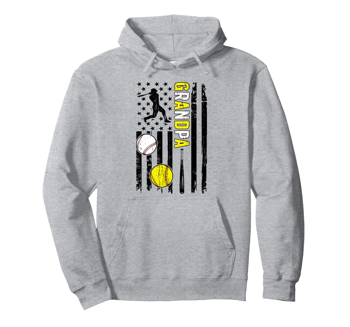 Proud Baseball Softball Grandpa Hoodie - Casual Everyday Wear Unisex