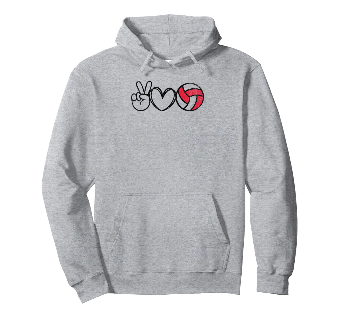 Peace Love Volleyball Nebraska Teen Tween Hoodie - Novelty Apparel Unisex