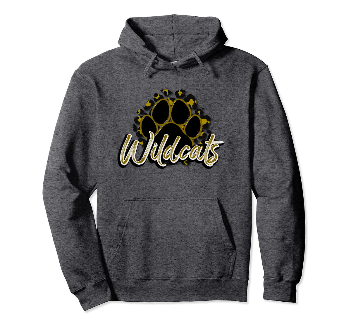 Wildcats Gold Black Cheetah School Sports Hoodie - Novelty Apparel Unisex