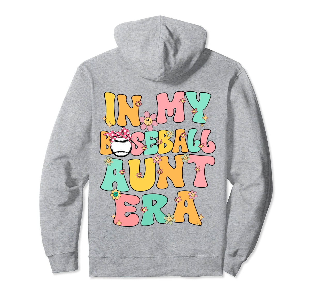 My Baseball Aunt Era Groovy Proud Hoodie - Minimalist Print Men Women