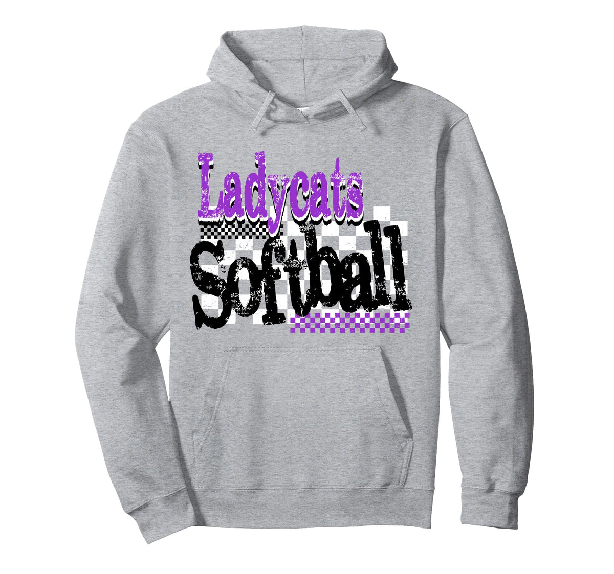 Ladycats Softball Mom Game Day Sports Hoodie - Trendy Graphic for Adults