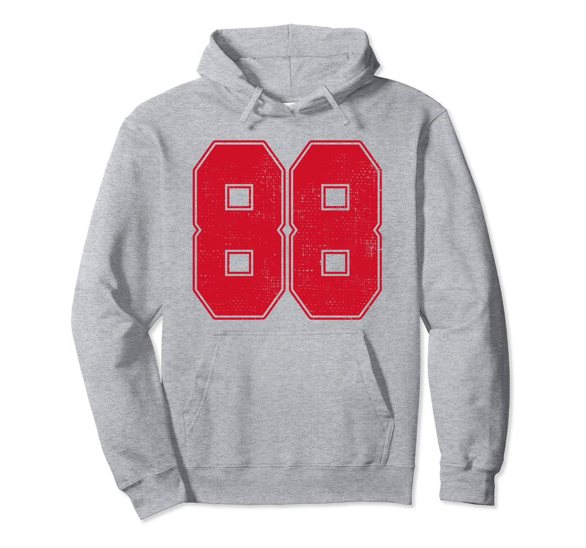 88 Outline Number 88 Varsity Fan Sports Hoodie - Graphic Print for Adults