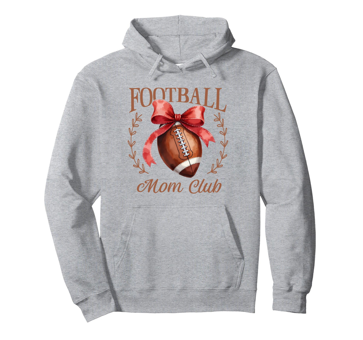 Game Day Red Croquette Bow Football Hoodie - Custom Art Print Men Women