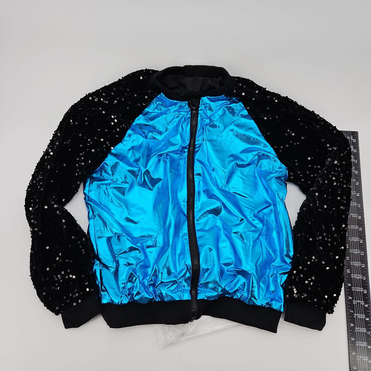 Sequin Zip-Front Jacket