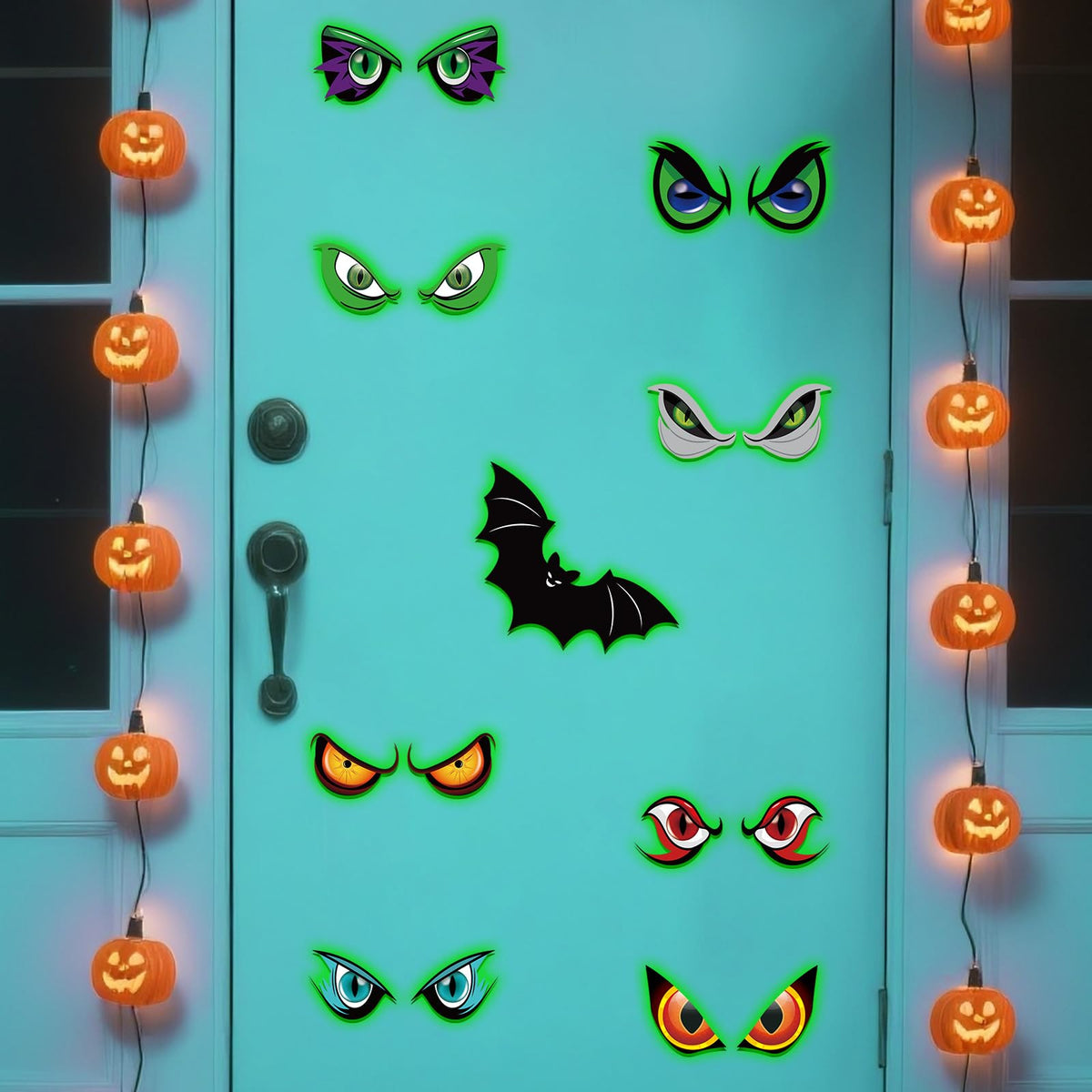 Halloween Monster Eye and Bat Decorative Decal Stickers